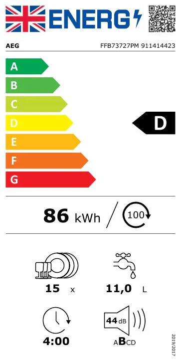 AEG FFB73727PM Freestanding Full Size Dishwasher - Image 9