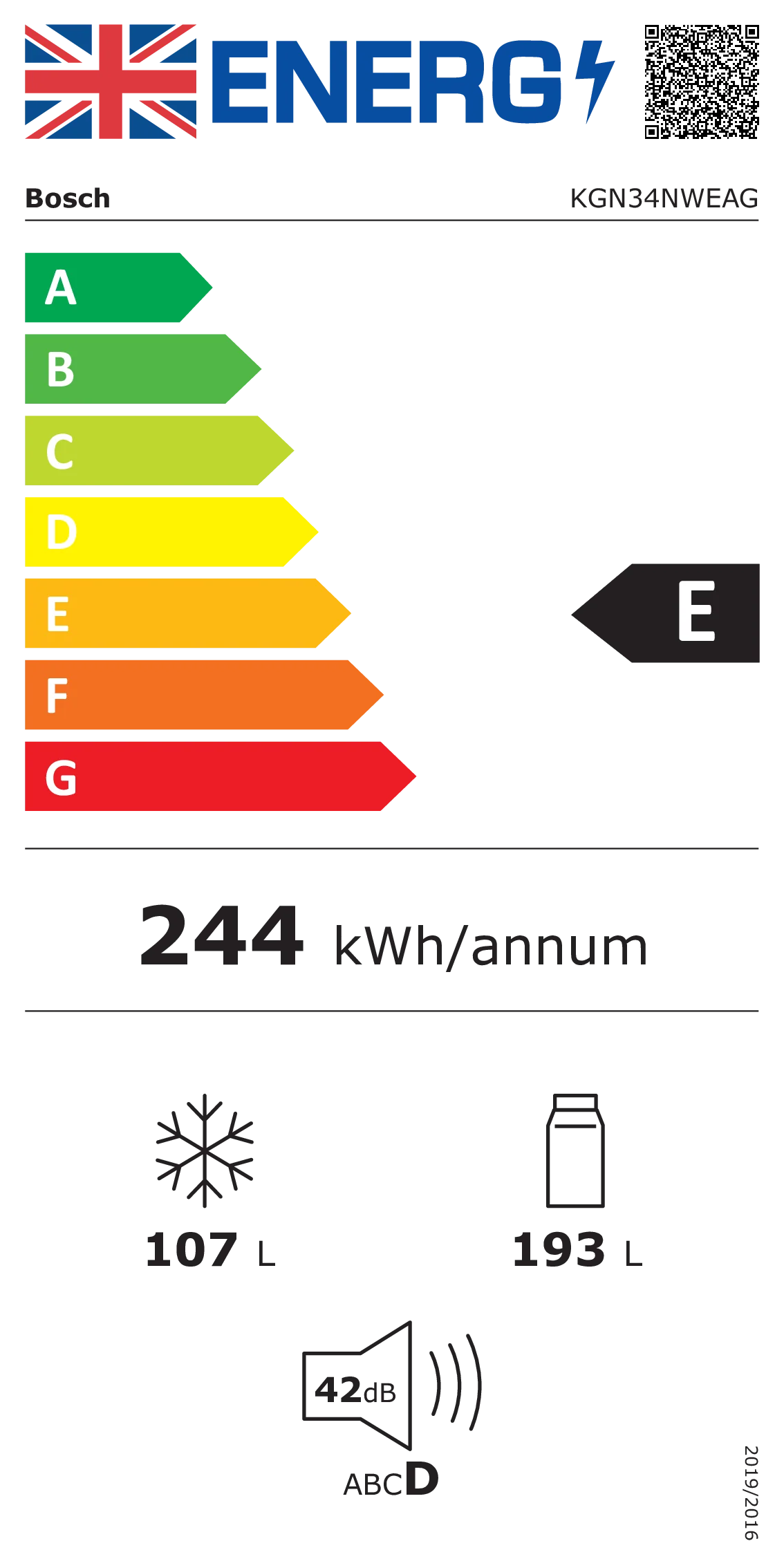 Bosch KGN34NWEAG Freestanding Fridge Freezer - Image 7