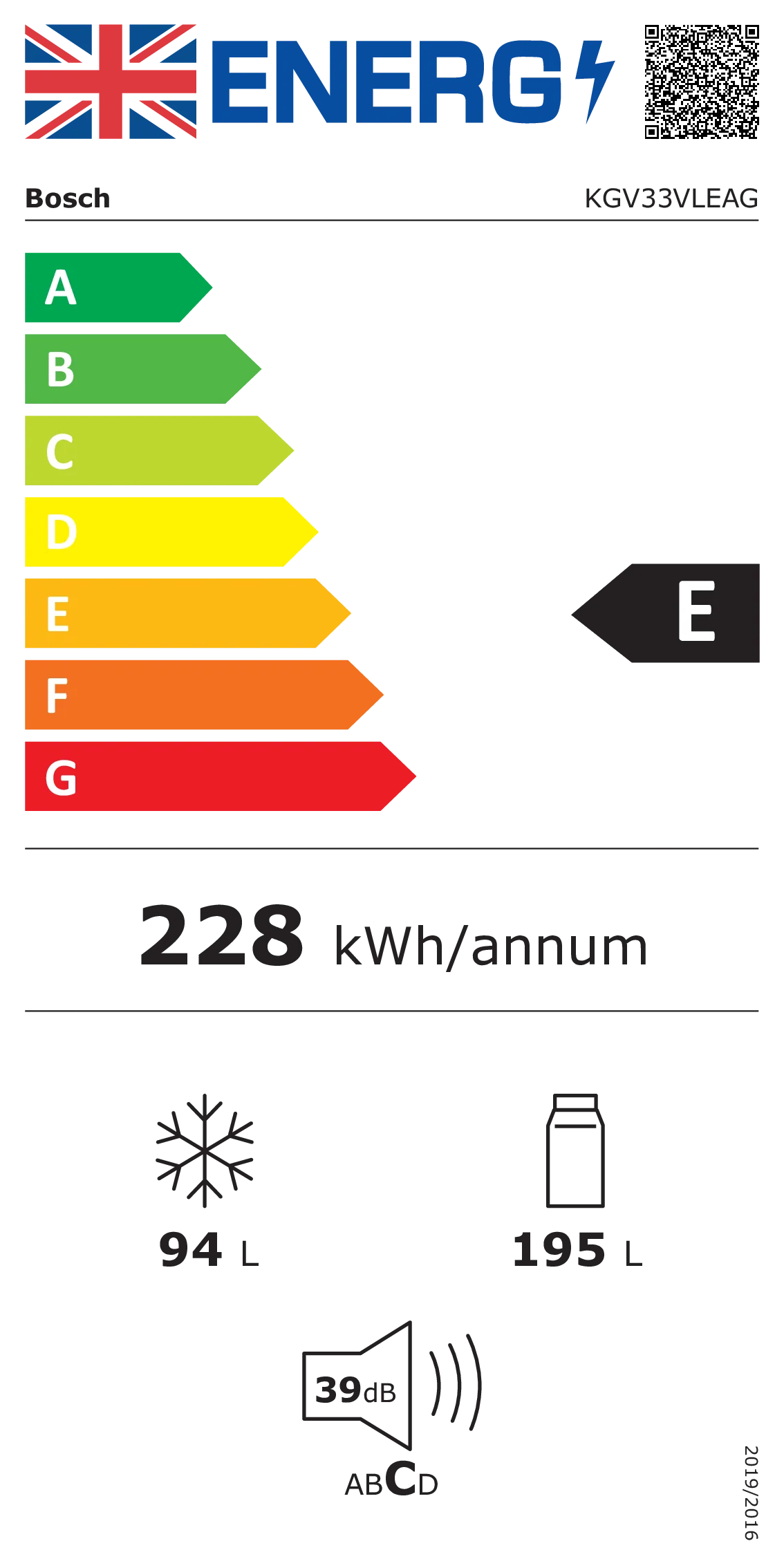 Bosch KGV33VLEAG Freestanding Fridge Freezer - Image 6