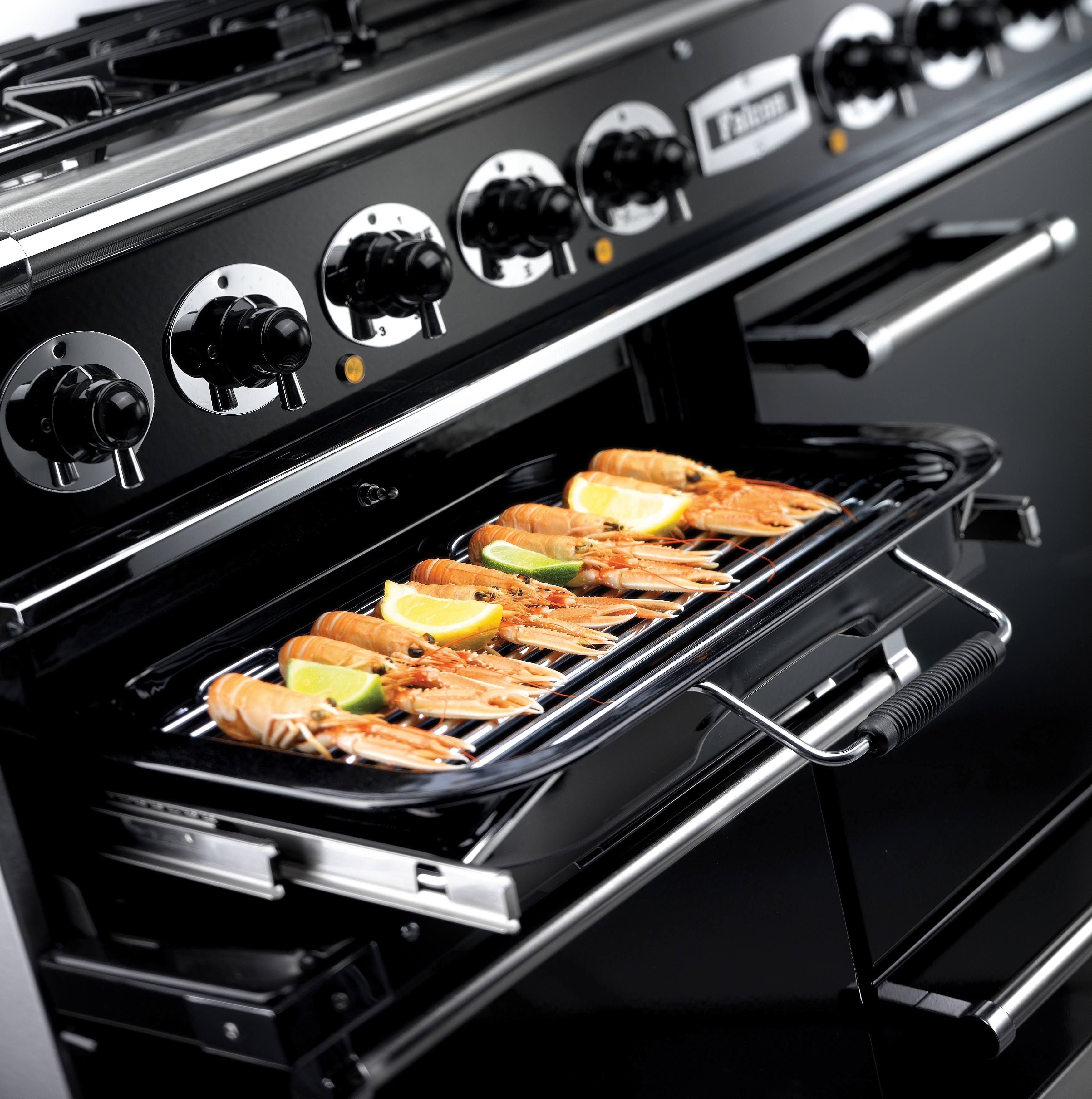 Falcon Deluxe 90cm Dual Fuel Range Cooker Cream with Chrome - Image 3