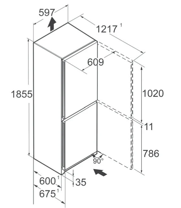 Liebherr Pure CNsfd5203 Freestanding Silver 70/30 Frost Free Fridge Freezer - Image 9