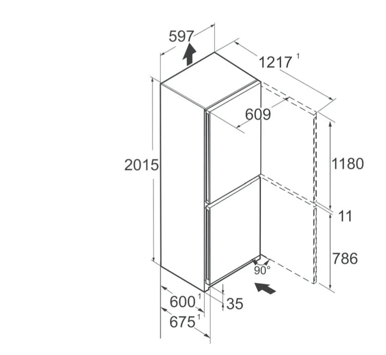 Liebherr Pure CNsfd5703 Freestanding Silver 70/30 Frost Free Fridge Freezer - Image 9