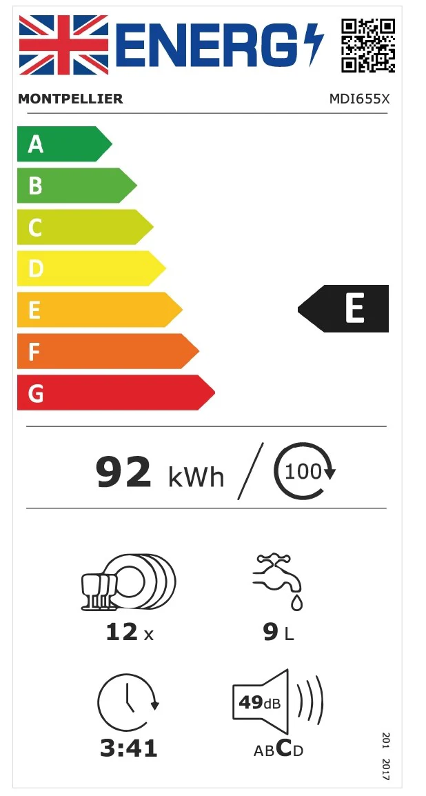 Montpellier MDI655X Semi Integrated Dishwasher - Image 3
