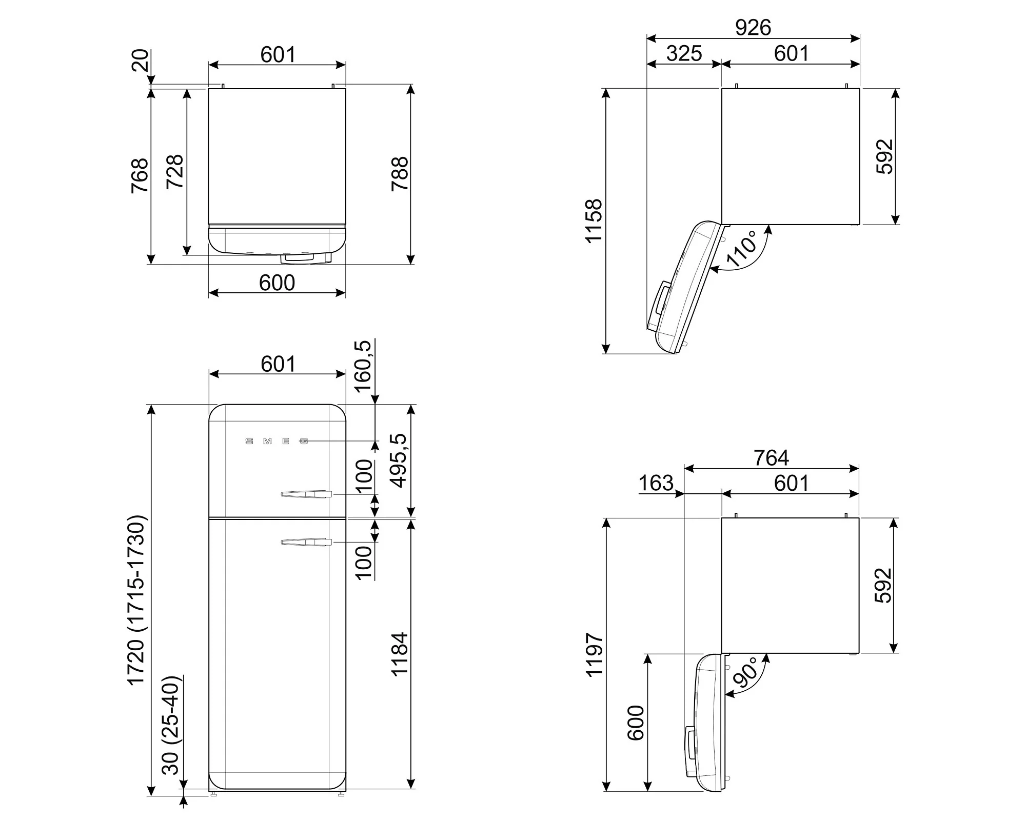 Smeg FAB30LPB5 Retro Fridge Freezer - Image 8